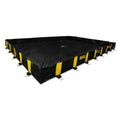 Justrite Rigid-Lock QuickBerm black spill containment berm 16 ft x 12 ft deployed